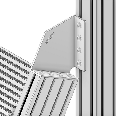 43-460-0 ALUMINUM PROFILE STAIR PART<br>60 DEGREE CONNECTION 45MM X 180MM STAIR STRINGER